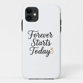 Capa Para iPhone 11 Começa Para Sempre Hoje - Camiseta Citação Românti