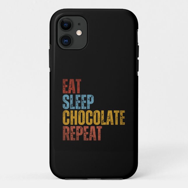 CAPA PARA iPhone 11 COMER DORMIR CHOCOLATE REPETIR (Verso)