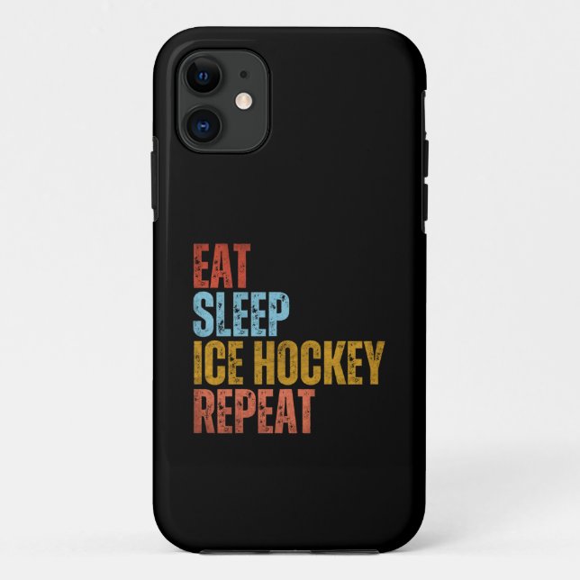 CAPA PARA iPhone 11 COMER DORMIR HÓQUEI NO GELO REPETIR (Verso)