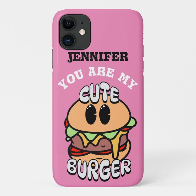 Capa Para iPhone 11 Comida, Burger Bonito, doce e presente de namorado (Verso)
