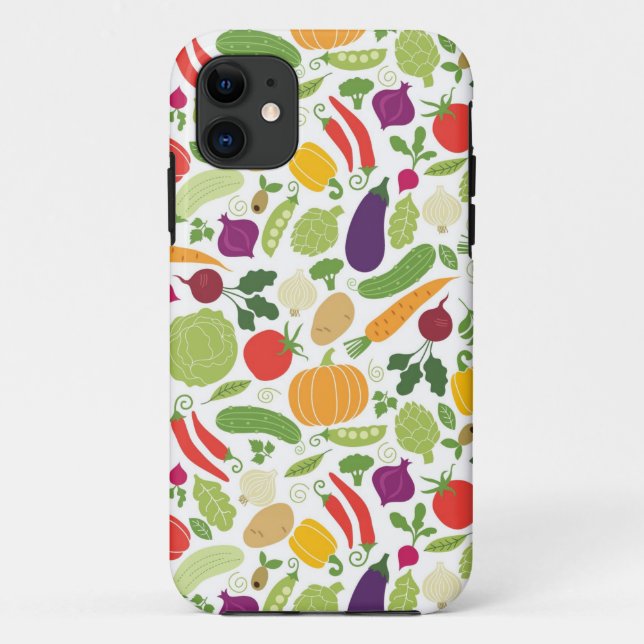 Capa Para iPhone 11 Comida em um fundo branco (Verso)