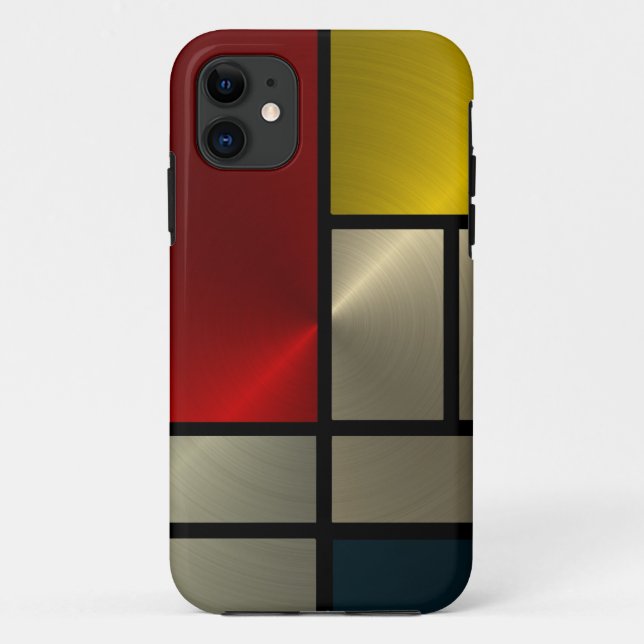 Capa Para iPhone 11 Composição de Piet Mondrian (Goldl) (Verso)