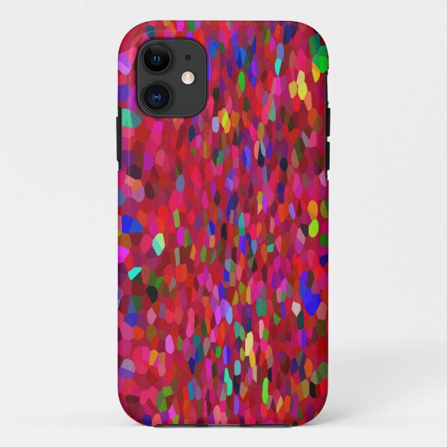 Capa Para iPhone 11 Confetti Fringe em Vermelho (Verso)