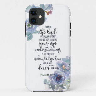 Capa Para iPhone 11 Confie no Senhor floral 
