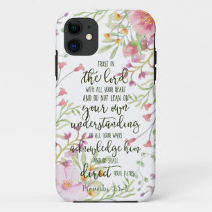 Capa Para iPhone 11 Confie no Senhor floral