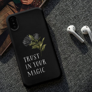 Capa Para iPhone 11 Confie no seu Rosa preto de citação mágica