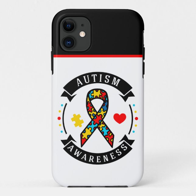 Capa Para iPhone 11 Consciência Autismo - Caso Difícil do Apple iPhone (Verso)