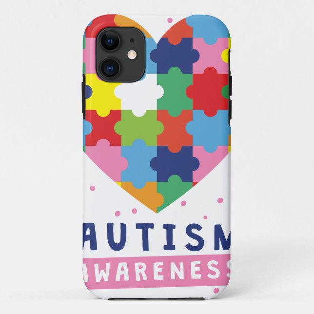 Capa Para iPhone 11 consciência rosa sobre autismo (Verso)