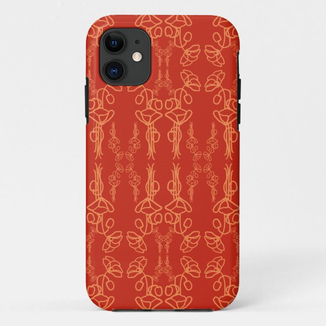 Capa Para iPhone 11 Contorno da Poppy Vermelha, iPhone 5/5s Caso-Matad (Verso)