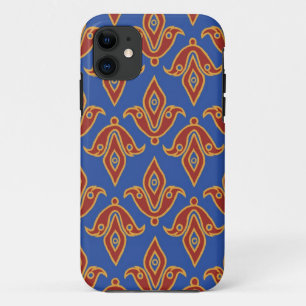 Capa Para iPhone 11 Contorno de efeitos Dourados do Fleur-de-Lys, verm