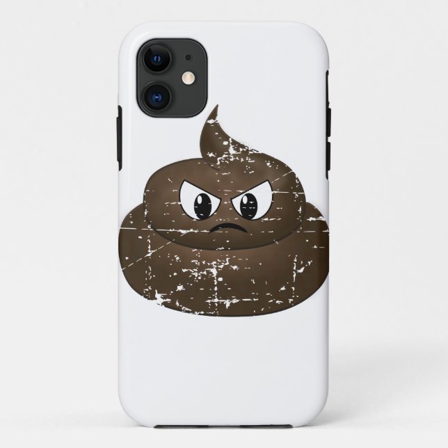 Capa Para iPhone 11 Copo de Fezes de Desenho Animado Zangado Aflito (Verso)