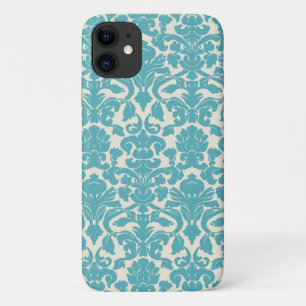 Capa Para iPhone 11 Cor damasco, Azul Damasco, Francês Damasco