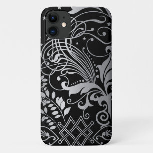Capa Para iPhone 11 Cor damasco giratória de cinzas em iP de gabinete