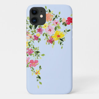 Capa Para iPhone 11 Cor de água floral de flor selvagem