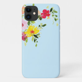 Capa Para iPhone 11 Cor de água floral de flor selvagem