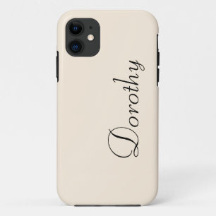 Capa Para iPhone 11 Cor Sólida Branca do Pergaminho Nome minimalista
