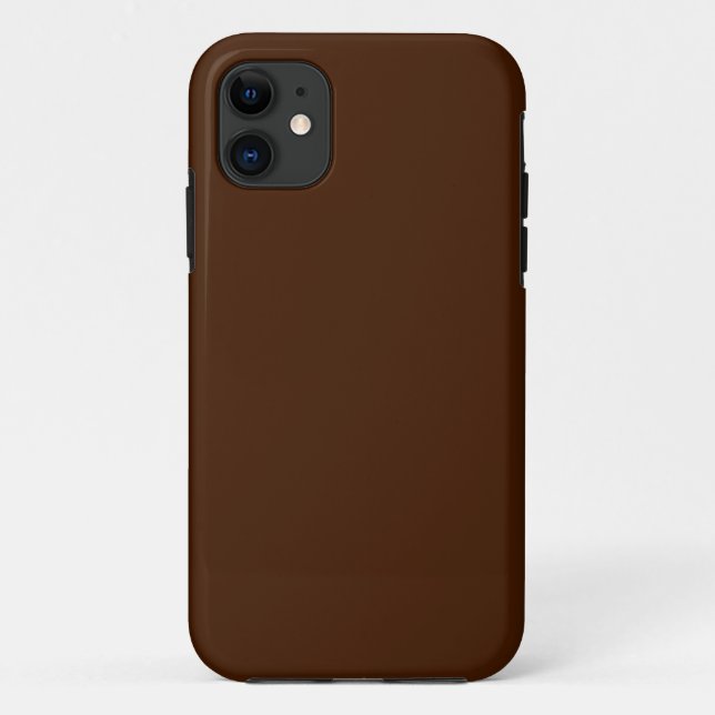 Capa Para iPhone 11 cor sólida castanho (Verso)