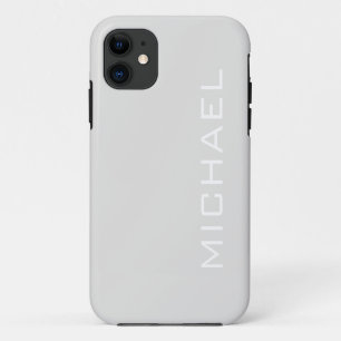 Capa Para iPhone 11 Cor Sólida da Cinza Platina Nome minimalista