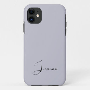 Capa Para iPhone 11 Cor Sólida da Lavanda do Céu Pastoso Nome minima