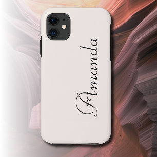 Capa Para iPhone 11 Cor Sólida da Seashell   Nome minimalista