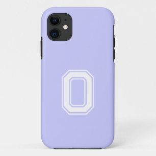 Capa Para iPhone 11 Cor Sólida do Periwinkle Monograma minimalista