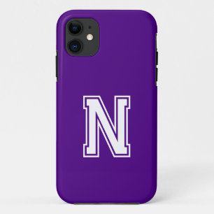 Capa Para iPhone 11 Cor Sólida Indigo Monograma minimalista