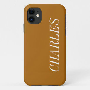 Capa Para iPhone 11 Cor Sólida Marrom do Mapeamento Nome minimalista