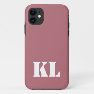 Capa Para iPhone 11 Cor Sólida Metálica Dourada rosa Monograma minim