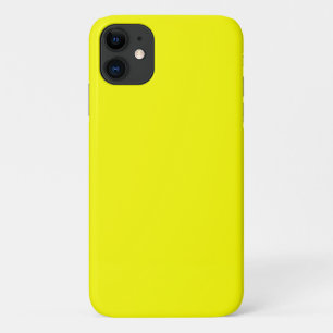 Capa Para iPhone 11 Cor Sólida Neon Amarelo