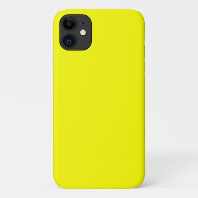 Capa Para iPhone 11 Cor Sólida Neon Amarelo (Verso)