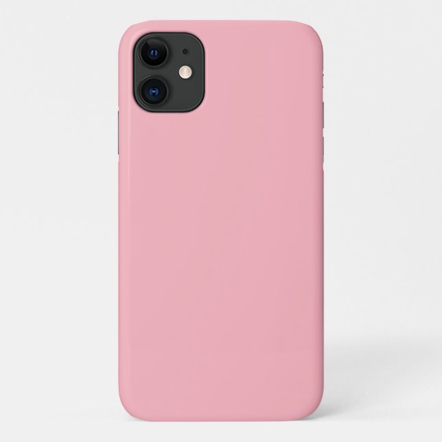 Capa Para iPhone 11 Cor Sólida Rosa Esbranquiçada da Tendência | Elega (Verso)