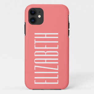 Capa Para iPhone 11 Cor Sólida Rosca Blush Nome minimalista