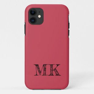 Capa Para iPhone 11 Cor Sólido Vermelho Brick Mínimo Personalizado I
