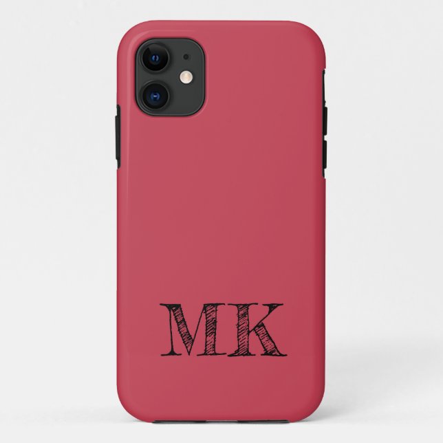 Capa Para iPhone 11 Cor Sólido Vermelho Brick | Mínimo Personalizado I (Verso)