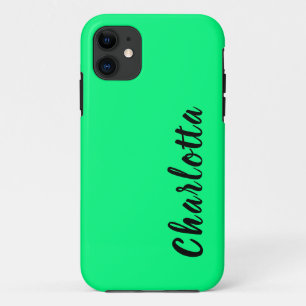 Capa Para iPhone 11 Cor verde neon-Primavera, mínima e elegante