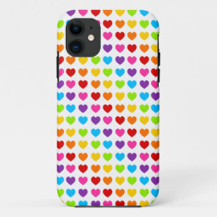 Capa Para iPhone 11 Coração Arco-Íris Colorida