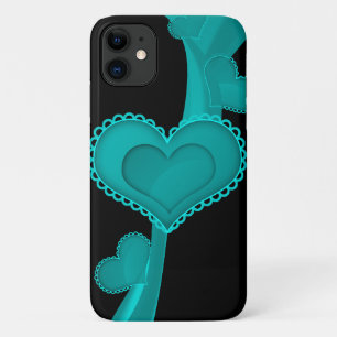 Capa Para iPhone 11 Coração Azul, Amor, Romance, Dia de os namorados