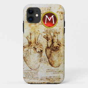 Capa Para iPhone 11 Coração E Seus Vasos Sanguíneos Pergaminho Mono