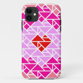 Capa Para iPhone 11 Coração - Padrão de Tangram
