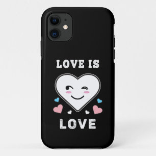 Capa Para iPhone 11 Coração Rosto Amor É Amor Orgulho Transgênero LGBT