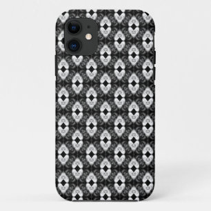 Capa Para iPhone 11 Corações brancos no caso iPhone 5 de padrão preto