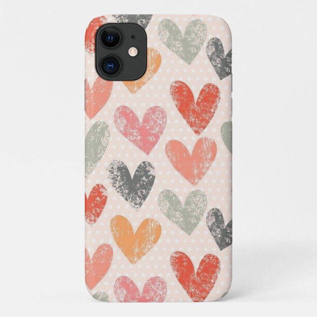 Capa Para iPhone 11 CORAÇÕES DE Aquarela (Verso)