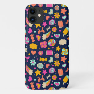 Capa Para iPhone 11 Corações Doces e Bonitos Kawaii em Feliz Rosa e Ma
