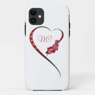 Capa Para iPhone 11 Corações e flores