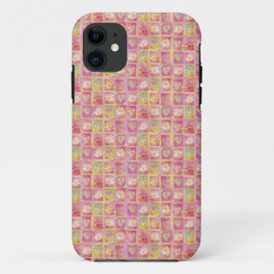 Capa Para iPhone 11 Corações e flores