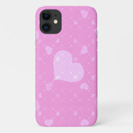 Capa Para iPhone 11 Corações Rosa com Amor