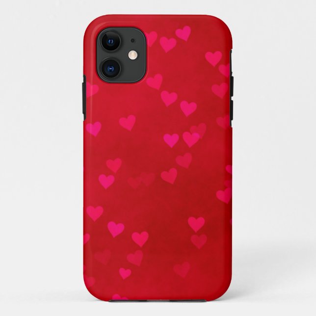 Capa Para iPhone 11 Corações Vermelhos (Verso)