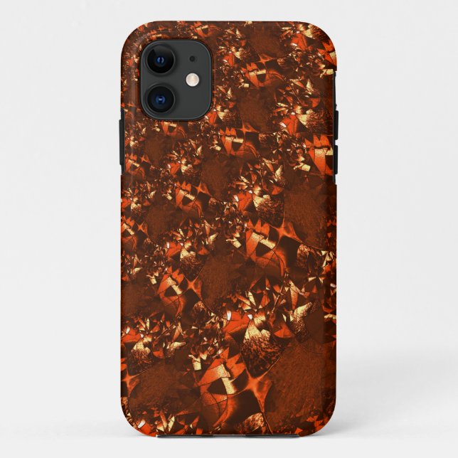 Capa Para iPhone 11 Coral acastanhado brilhante e em relevo (Verso)