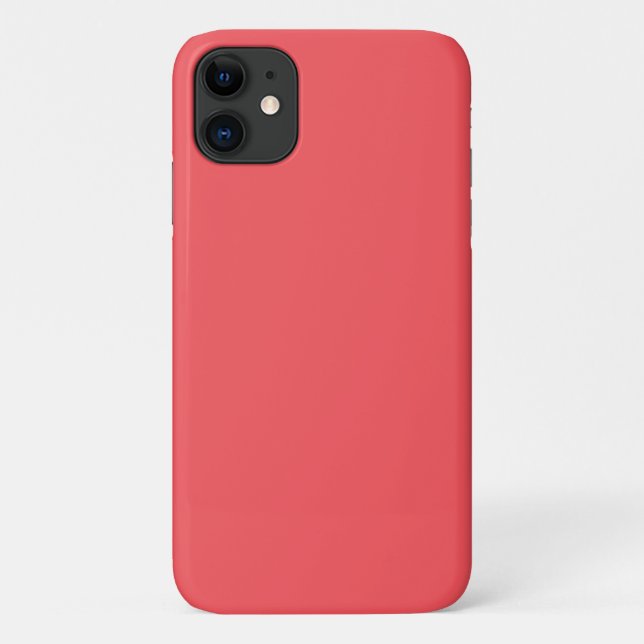 Capa Para iPhone 11 Coral brilhante de cor sólida (Verso)