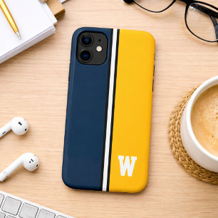 Capa Para iPhone 11 Cores da Faculdade Azul e Dourado